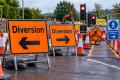 Temporary roadworks signs for traffic management in Irelandthumbnail image